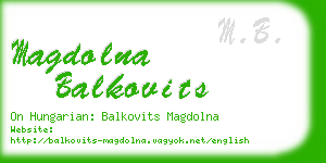 magdolna balkovits business card